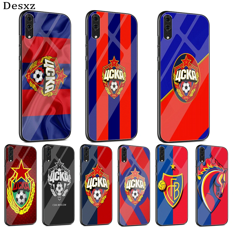

Glass Mobile Phone Case For Huawei P30 P10 P20 7A Y6 Y9P Smart Mate 20 Honor 9 10 8X Lite Pro Cover CSKA Moscow Club