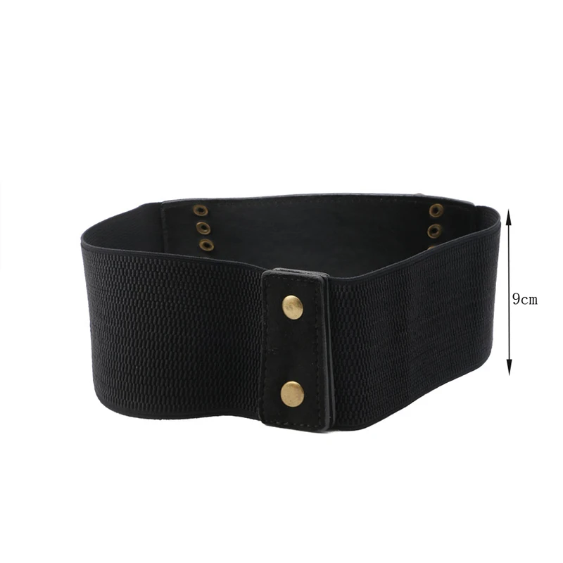 

KLV Women Elastic Buckle Wide/Tassel Waistband Retro Lady Corset Stretch Waist Belt