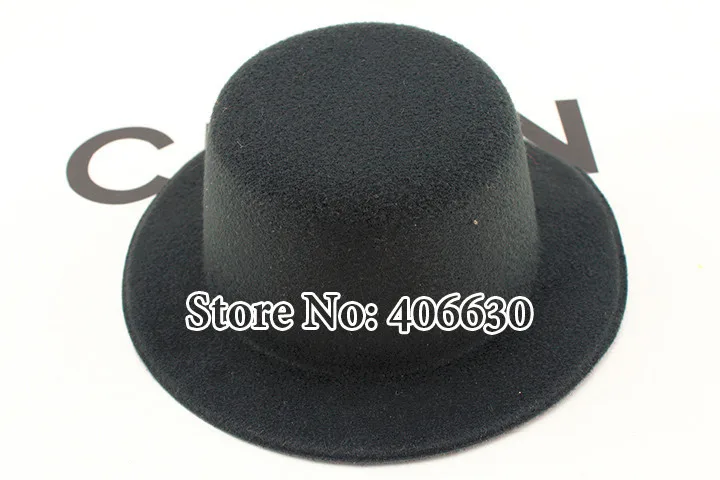 13 см диаметр " простой мини топ шляпа DIY маленький Топ фетровая шляпа с зажимами 50 шт./лот MFF1300F