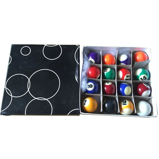 Juego completo de 16 Mini bolas de billar en miniatura para piscina, bolas de billar de Snooker de 25mm de diámetro Juego completo de 16 Mini bolas de billar en miniatura para piscina, bolas de billar de Snooker de 25mm de diámetro