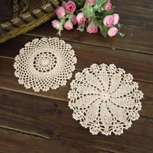 Потертый шик, винтажный вид, круглые салфетки, коврик для чашки, подставки, настольные Коврики Из Хлопчатобумажной кружевной ткани, коврики для вязания крючком