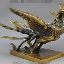 S01421 1" народный китайский Бронзовый феншуй животное Rosefinch павлин феникс Летающий фигурка птицы
