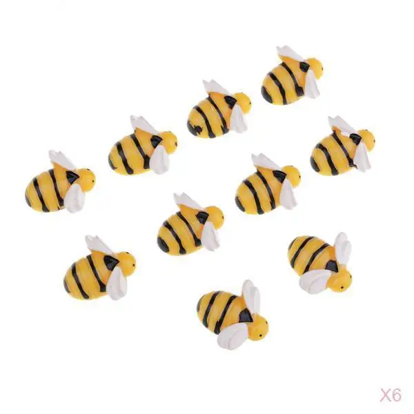 60 Pieces Bee Shape Resin Flatback Embellishment DIY Phone Case Decoration