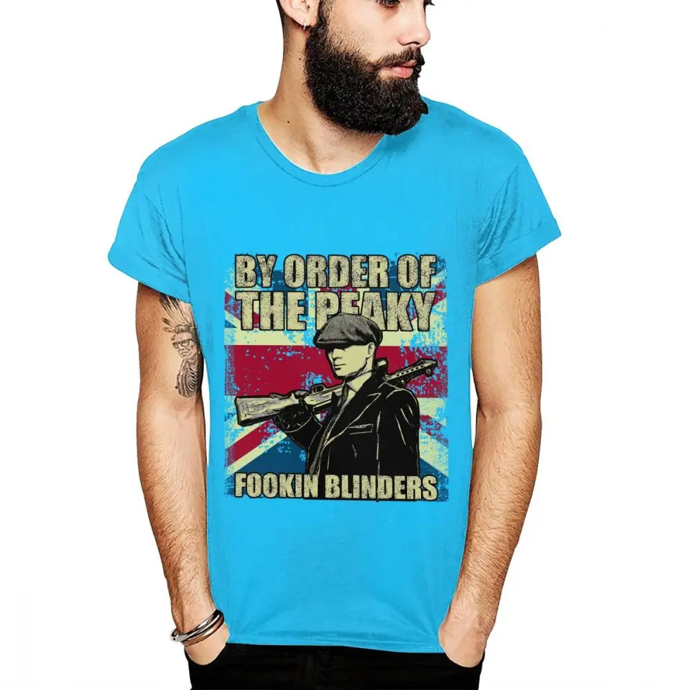Футболка с надписью «Tommee Shelby», «Peaky Fookin Blinders», унисекс, Новое поступление, модная уличная футболка, футболка для отдыха, Camiseta - Цвет: Королевский синий
