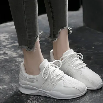 

2018 LOTTIEHOLLY Brand New Women Shoes Mesh Air Spring Winter Sporty Lace up Shoes Women Flats Casual Shoes Soft Black #WOS1808
