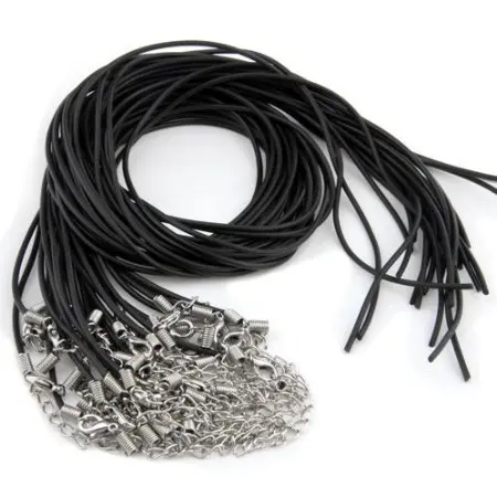 

Elastic Rubber Pendant Cord String + Lobster Clasp Hot