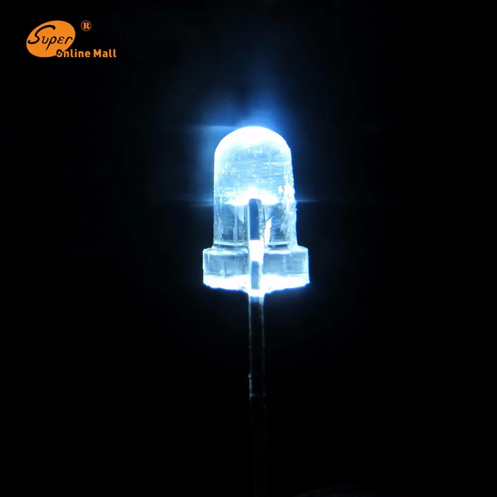 1000 шт. Led 3 мм белый светодиод диодный Круг топ уртал Яркий свет лампы светодиодные