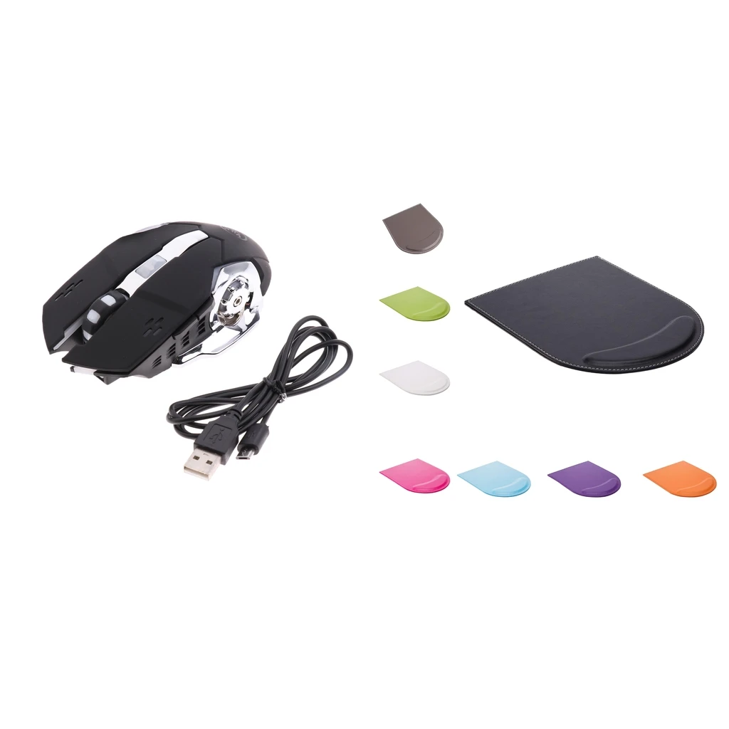 Rechargeable Comfort Wireless Gaming Mouse + Mouse Pad Non Slip Mice Pad