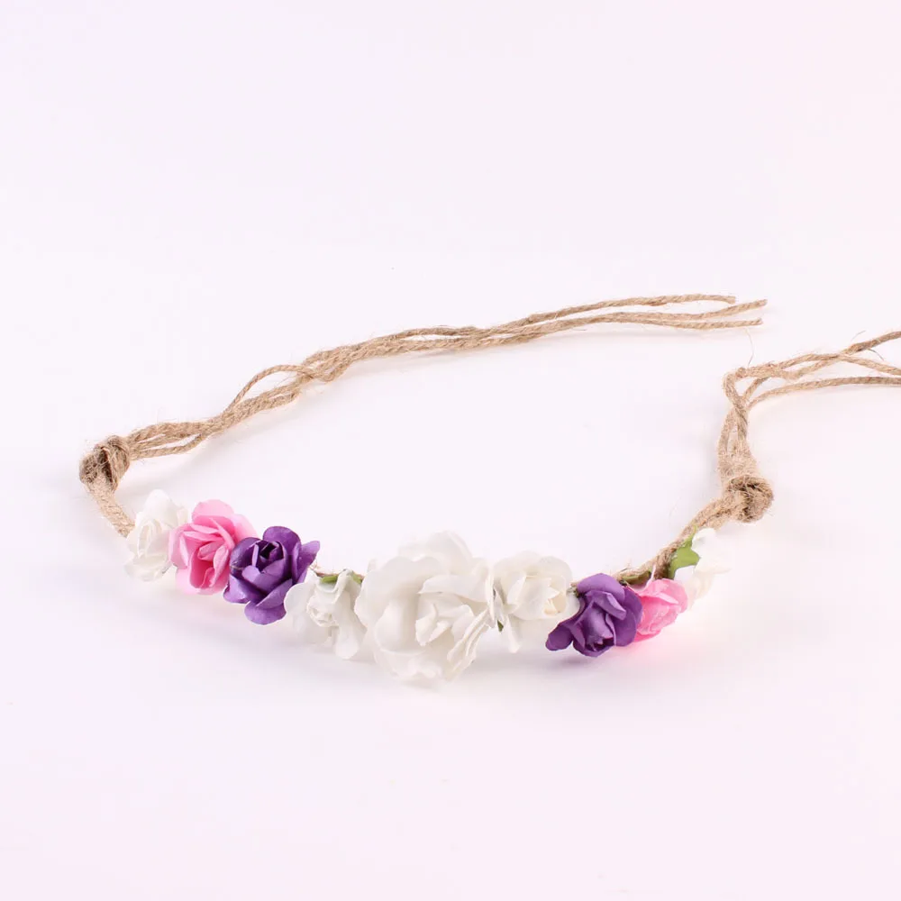 

New Tieback Flower Crown Headband girl Photo Prop bridal Tieback Headband for hair kids Flower Crown 12pcs