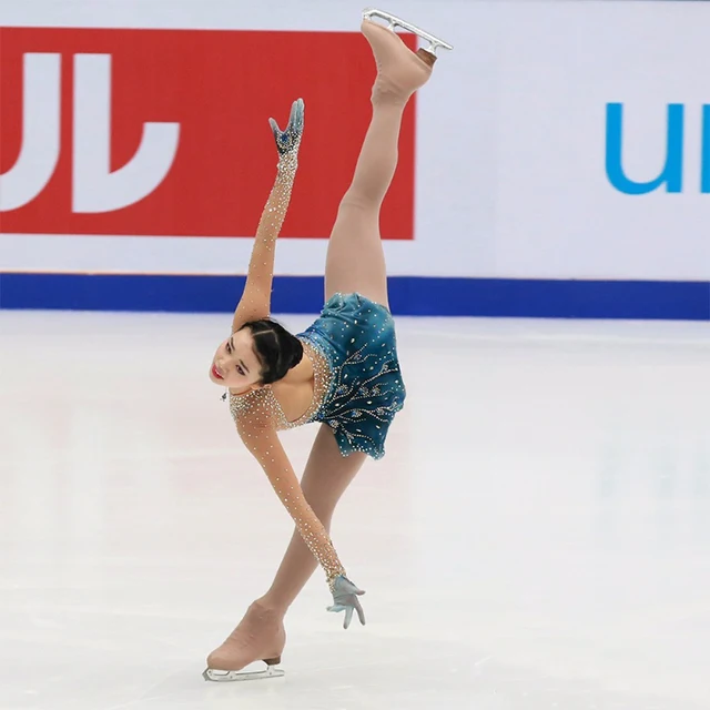 Vestidos de patinaje artístico para niñas, traje de patinaje sobre hielo  para niñas, de cristal DR3777