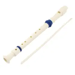 Музыкальный инструмент 6 отверстий сопрано-флейта рекордер белый синий