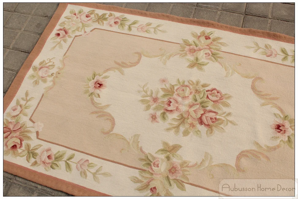 3 X5 Wool Hand Woven Shabby Chic French Style Aubusson Area Rug 3 X5 Wool Hand Woven Shabby Chic French Style Aubusson Area Rug Carpet Pink Ivory In From Home Garden On Aliexpress Alibaba Group