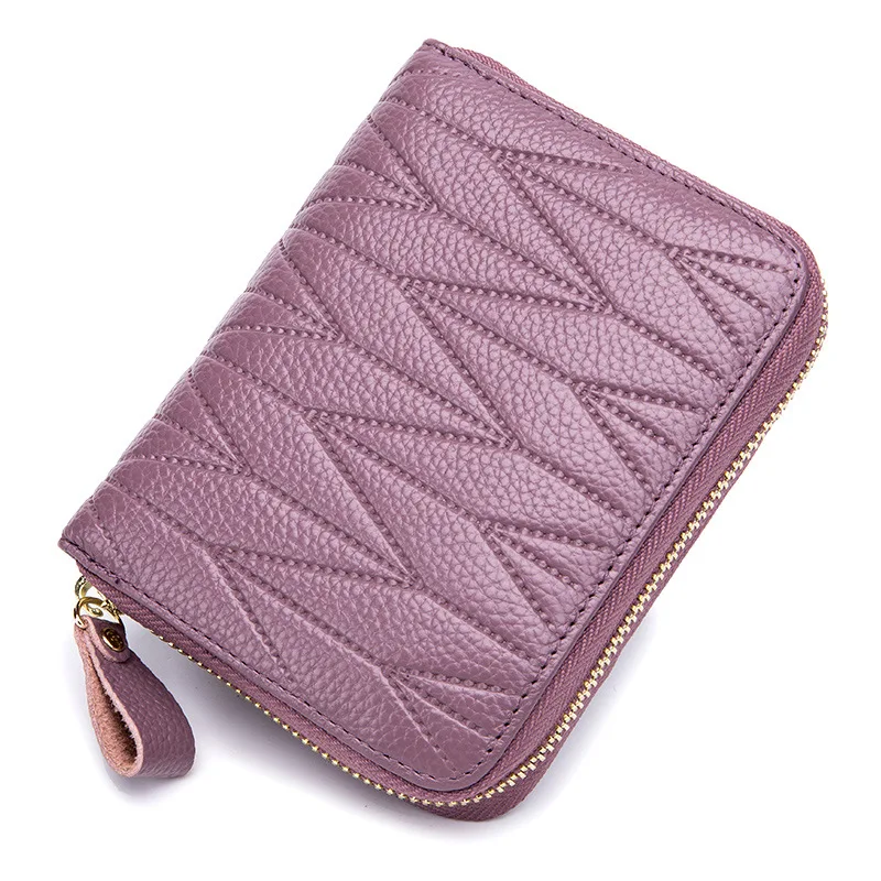 Online RFID Sperrung Echtem Leder Frauen Brieftasche mit Zipper Münze Tasche Medium Dame Geldbörse durch 24 Karte Slot
