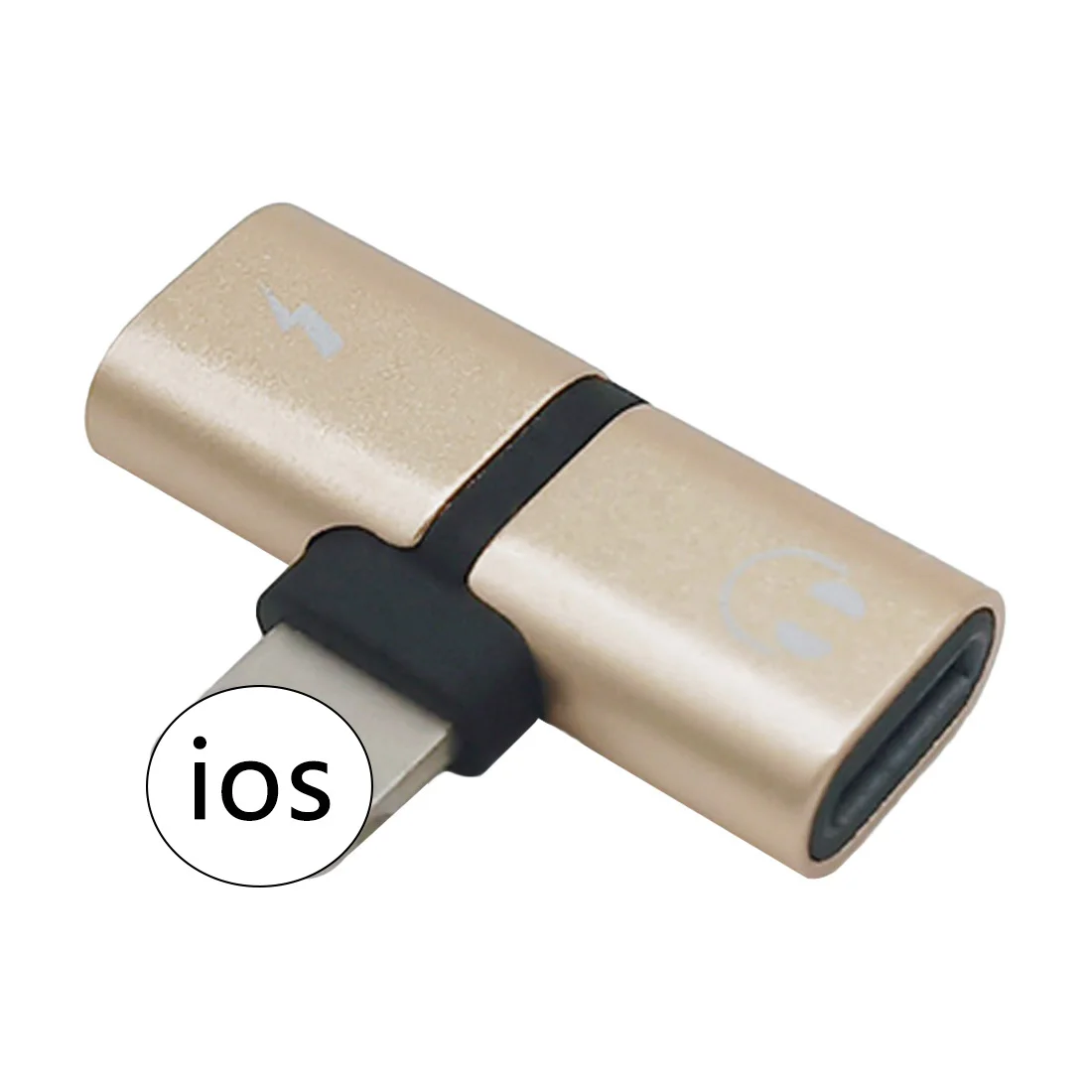 Разъем быстрое зарядное гнездо для наушников AUX кабель 2 в 1 аудио адаптер диспенсер зарядное устройство адаптер для наушников для iPhone 7 8 Plus - Цвет: golden