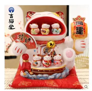 

Large flower Super large cat lucky piggy Gift box packaging ornaments Zhaofu Japanese Lucky Cat ornaments business gifts