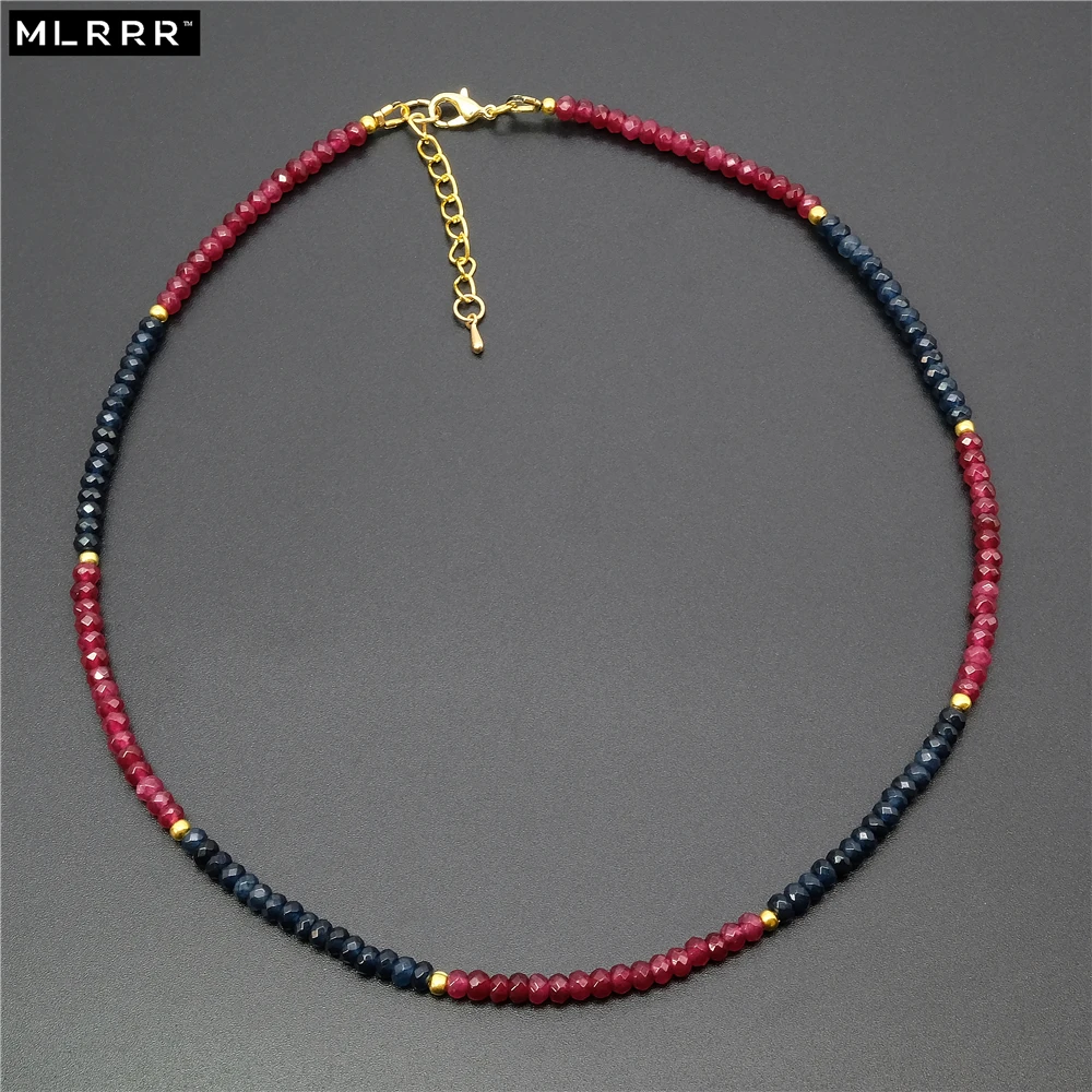 Винтажное классическое ювелирное изделие из натурального камня, изысканные рубиновые сапфиры, изумруды, разноцветное ожерелье-чокер с цепочкой из бисера