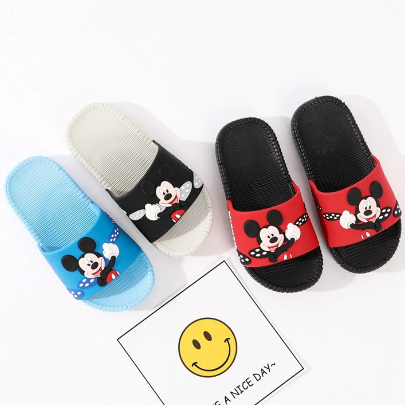 

2019 Summer Boys Slippers Children Cartoon Mickey Toddler Kids Home Bathroom Slipper for Kids 1-8 Years Soft Bottom Cartoon