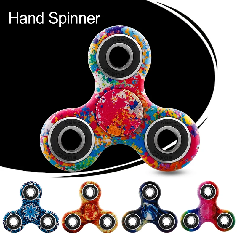 

Fidget Puzzle Spinner Funny Printing Spinner Hand Colorful Gyro EDC Plastic Tri-Spinner Finger Adult Kid Child Safe Toy Gift