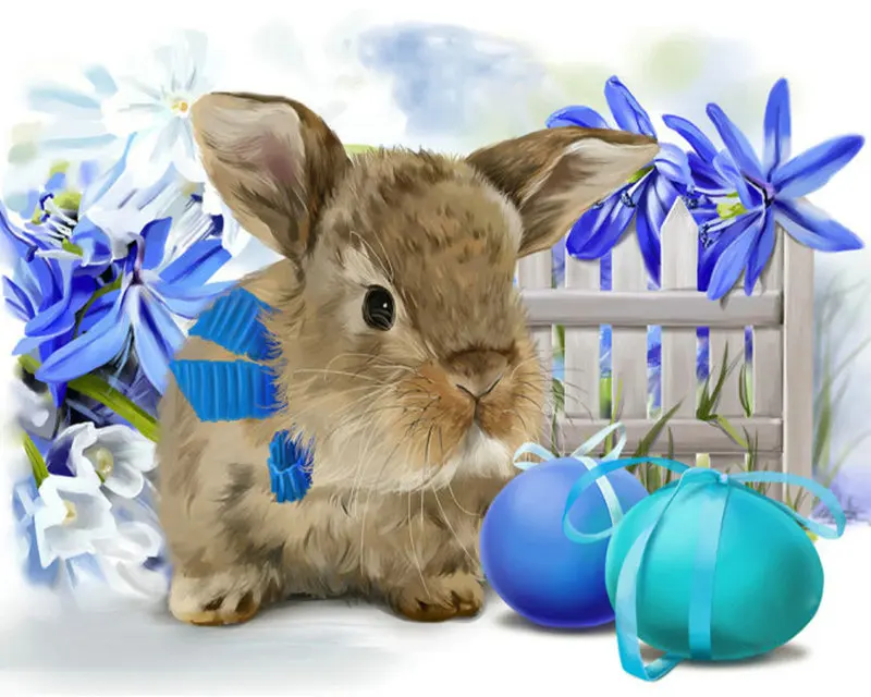 

Rabbit Easter egg Diamond Embroidery 5D Diy Diamond Painting Cross Stitch Painting Needlework Square Diamond Mosaic Picture