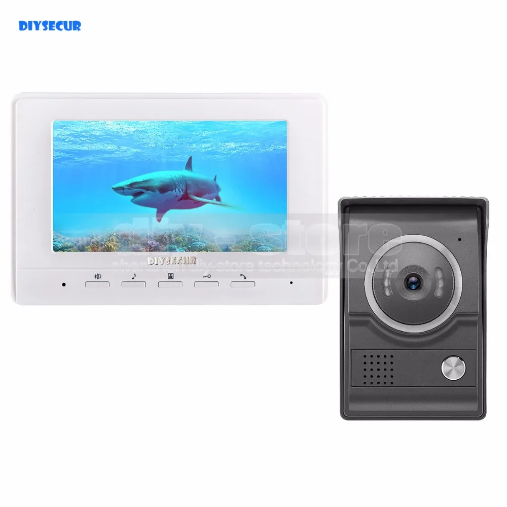 

DIYSECUR 7inch Video Intercom Video Door Phone 700TV Line IR Night Vision HD Camera for Home Office Factory White