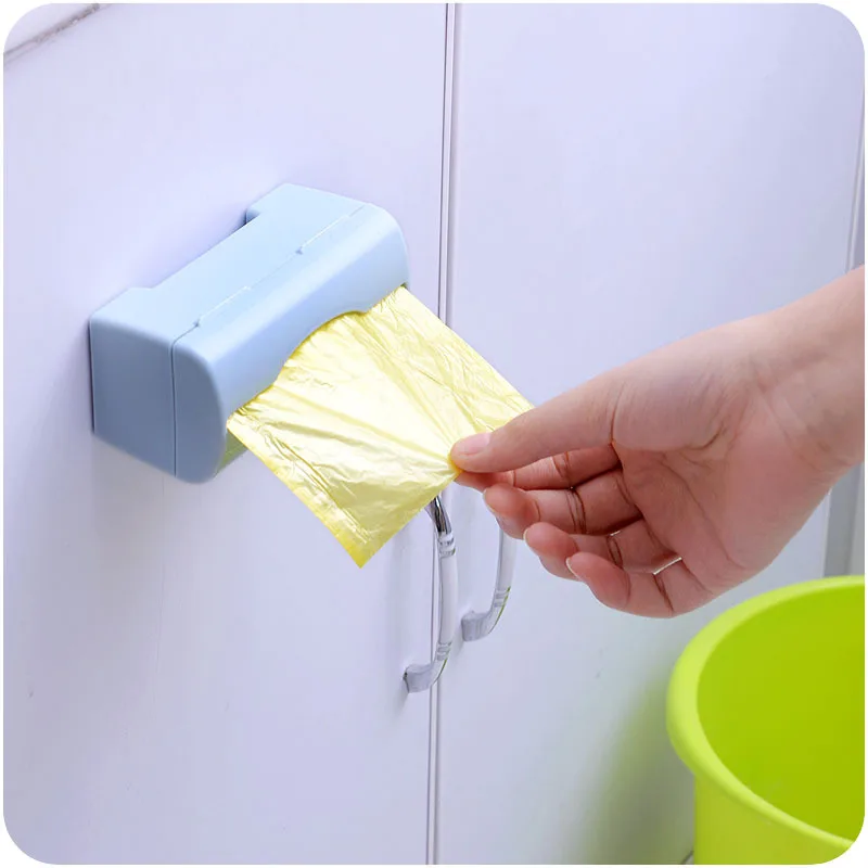 1pc Colorful Wall-mounted Garbage Bag Finishing Storage Box Mini Kitchen Plastic Extraction | Дом и сад