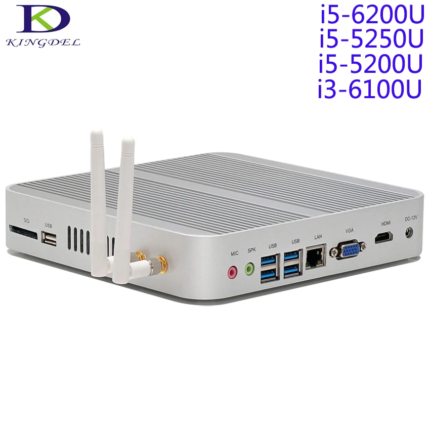 Newest Skylake NUC,Mini PC,Fanless Desktop Computer,Barebone,Core i5 6200U/5250U/5200U/i3-6100U,HTPC,Gigabit LAN,Wifi,HDMI&VGA