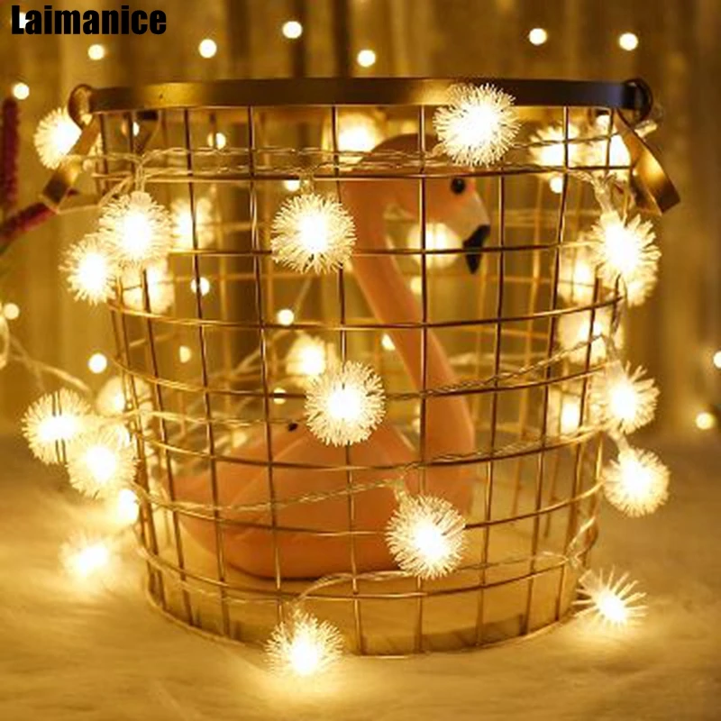 100/200/300/400 Led Snowball Flakes LED String Fairy Christmas 100/200/300/400 Led Snowball Flakes LED String Fairy Christmas Lights Holiday Lighting Wedding Party Home Decoration 110V 220V - 100/200/300/400 Led Snowball Flakes LED String Fairy Christmas