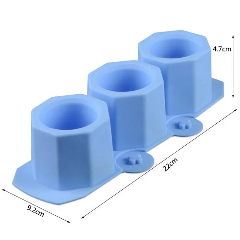 Мини Силиконовые пресс-формы для цветочных горшков DIY бетон Плантатор плесень барные аксессуары 3 полости лоток с формой для кубиков льда