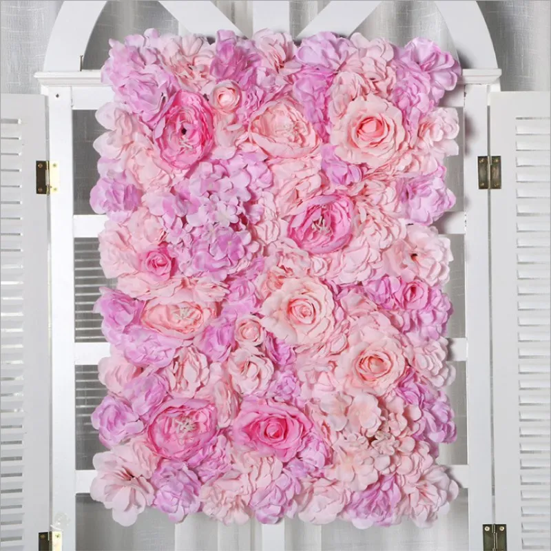 40X60cm Artificial Silk Flower Wall Panel White Flowers Hydrangea