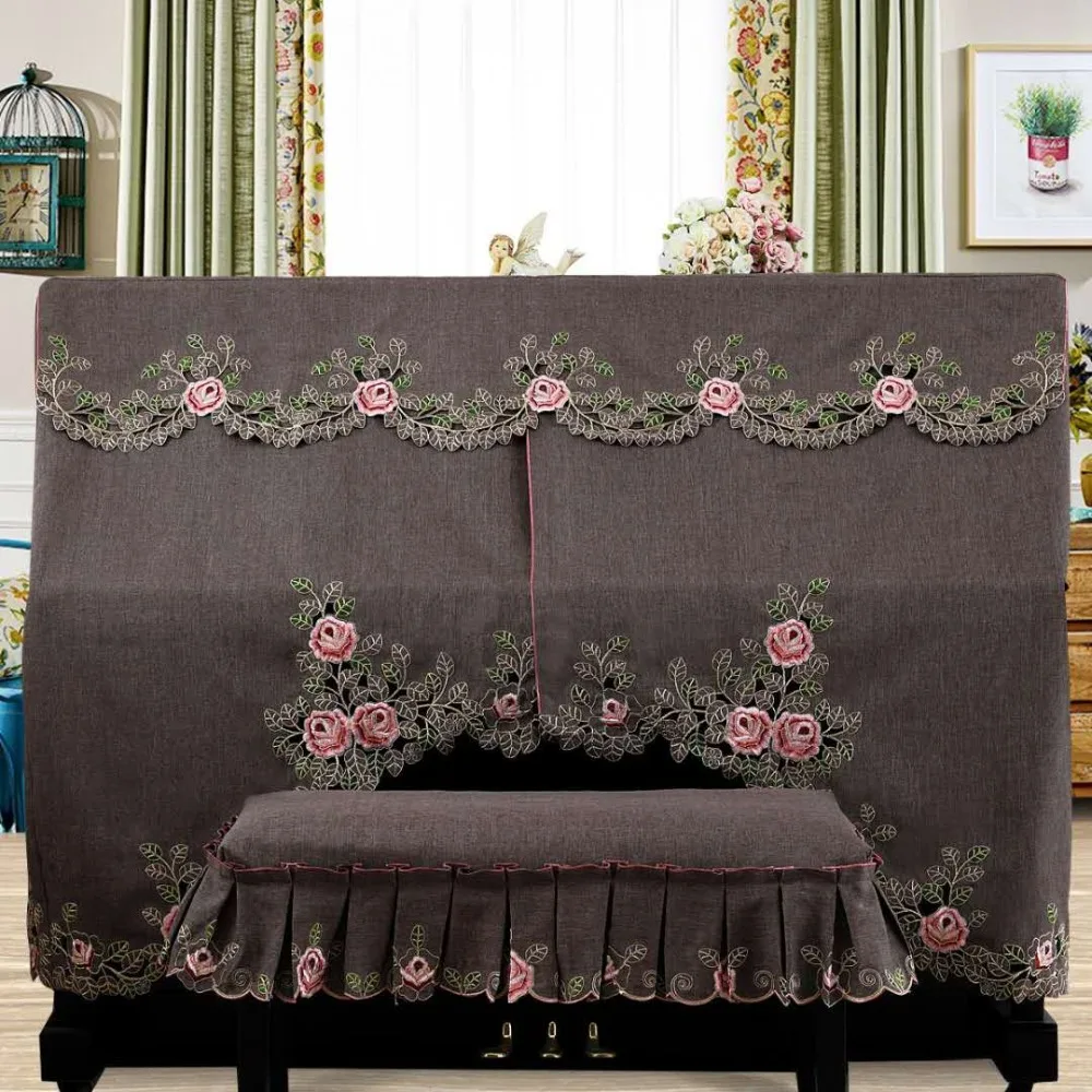 

Electronic piano dust cover classic embroidery piano half cover retro style electronic piano cover 014