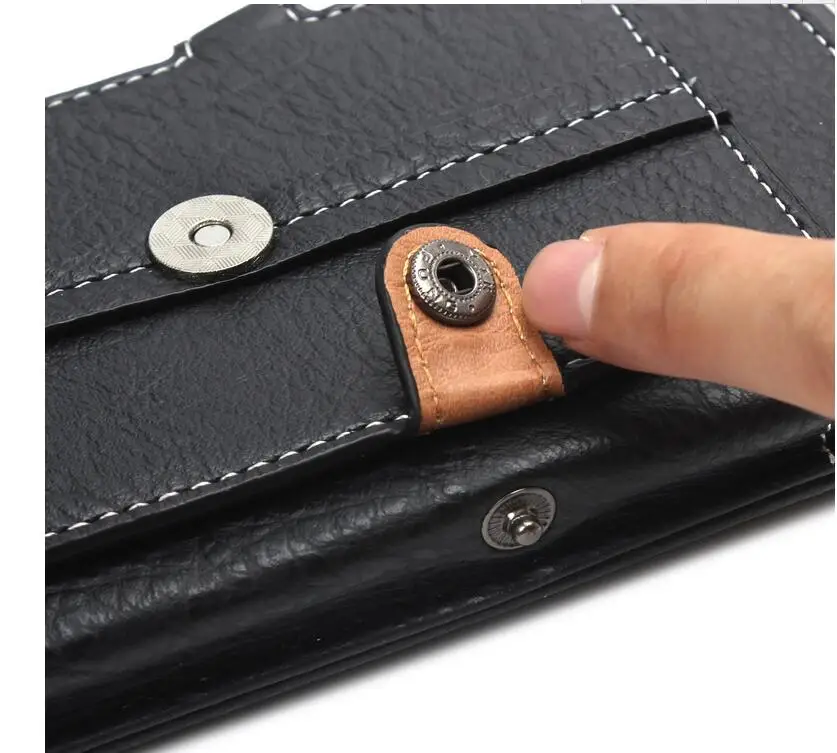 Кожаный чехол с зажимом для ремня противоударный на липучке телефона кобура