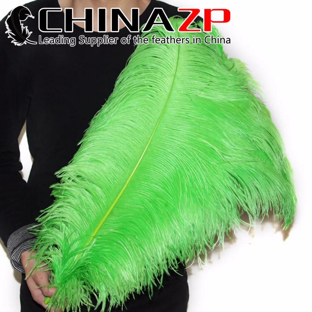 

CHINAZP Factory Size 28"-30" (70-75cm) 50pcs/lot Fantastic Party Carnvial Decoration Dyed Lime Green Ostrich Feathers Bulk