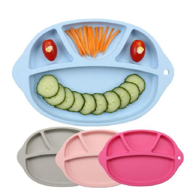 Children dish New food-grade silicone Baby Infant Cute Feeding Plate Fruit Dishes Kids Child plate Tableware