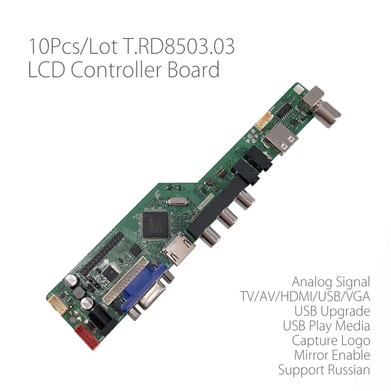

10pcs/Lot T.RD8503.03 Universal LCD LED TV Controller Driver Board TV/PC/VGA/HDMI/USB Interface For Panel Matrix Russian