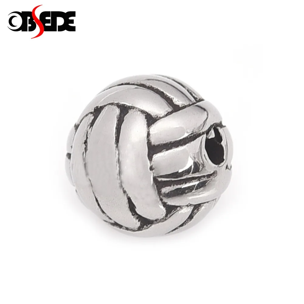 

Stainless Steel Ball Bead Hole 1mm 1.5mm Metal Beads Volleyball Blacken for DIY Bracelet Men Jewelry Making Findings Components