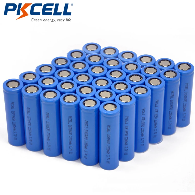 PKCELL 2/4/6/8/10 шт. 18650 Литий Перезаряжаемые 3 7 V 100% Ёмкость 2200 мА/ч ICR18650 литий-ионных