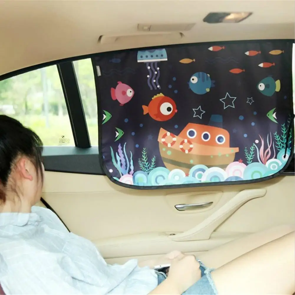 

1PC Car Side Window Sunshade Cartoon Patterned Auto Sun Shades Protector Foldable Car Cover For Baby Child Kids Car Styling