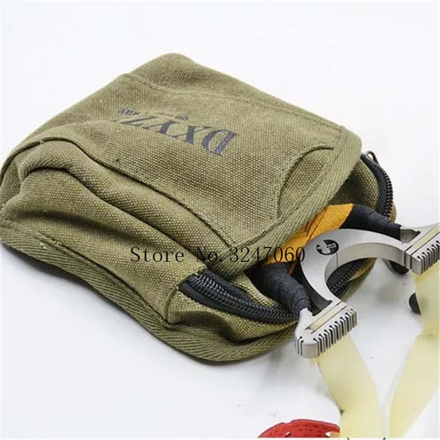 US $6.72 1pcs Slingshot fine Material canvas bags Balls Bag Case Pouch Holster Sling Shot Hunting Sports sli