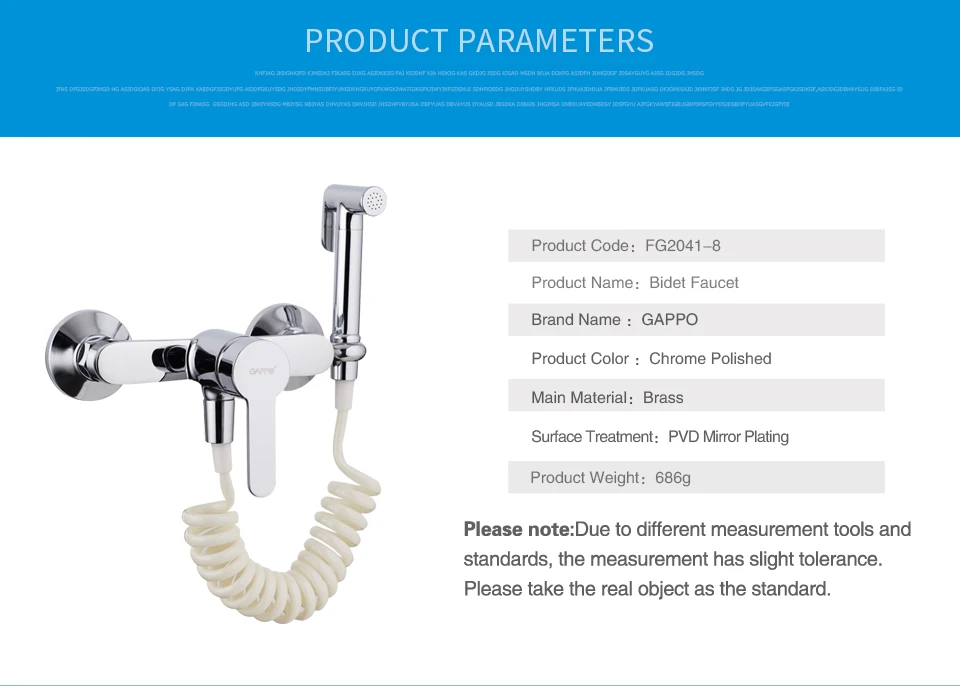 Gappo биде кран Биде опрыскиватель ручной душ ванная комната хром биде душевой кран Набор Туалет биде спрей ABS шайба FG2041