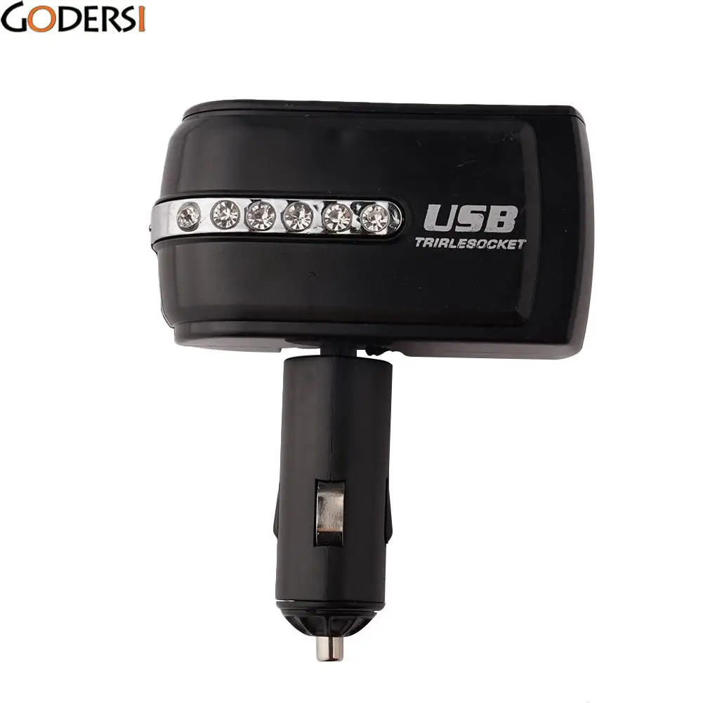

Brand New 1 USB Port Charger &2 Way Car Charger Cigarette Lighter Socket Splitter Adapter #LY428