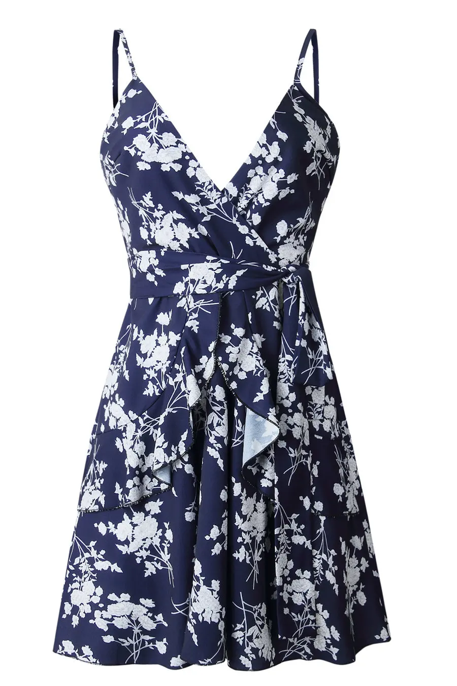 Gladiolus 2019 Women Summer Dress Sleeveless V Neck Floral Print Belt Tunic Mini Sexy Bohemian Dress Women Ruffle Beach Dresses  (27)