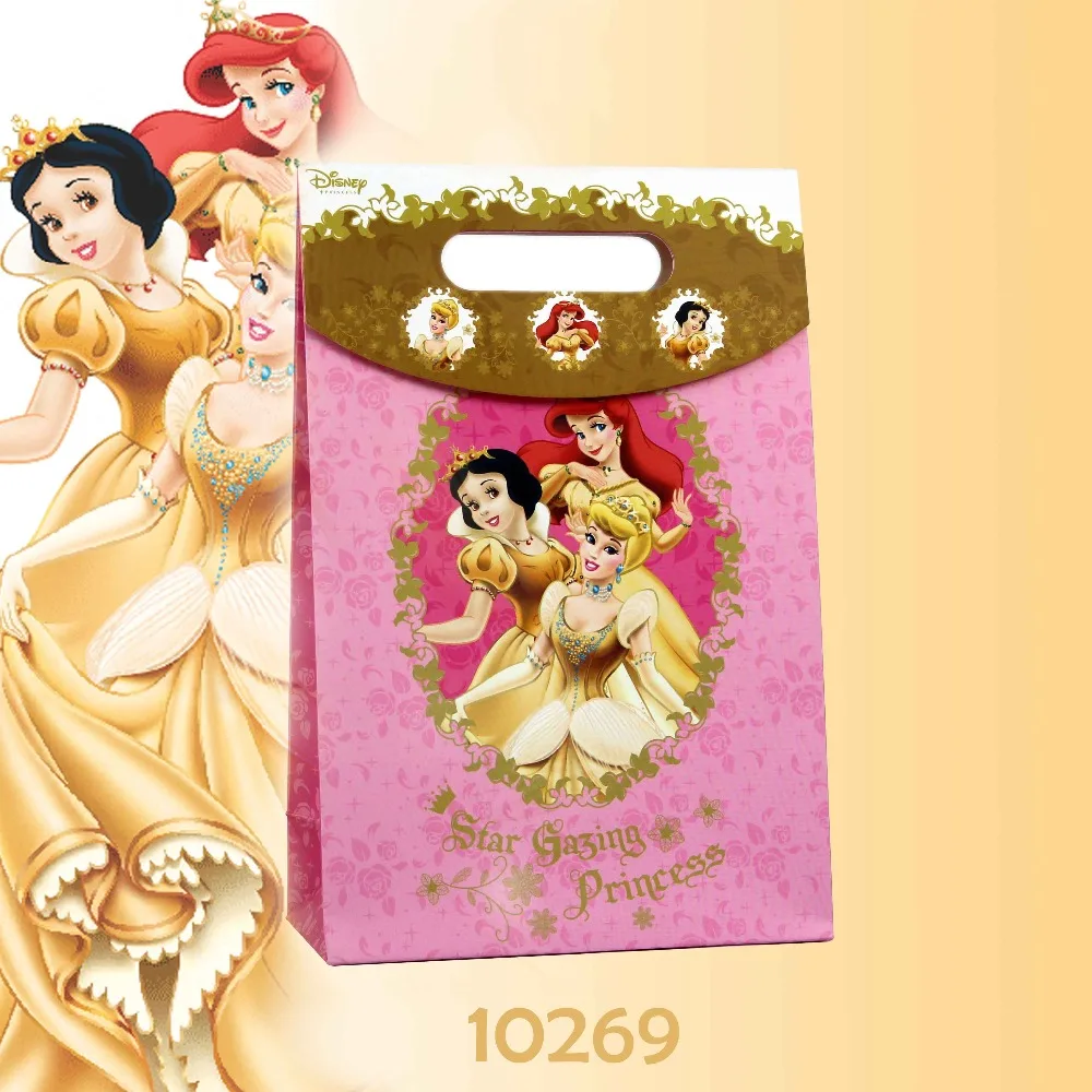 

Free Shipping 6 X Princess Paper Gift Bag Kids Birthday Party Deco Supply Gift Box Wedding Party Favor Accessories