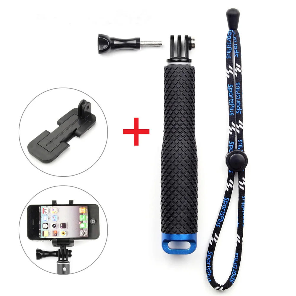 

SOONSUN 19'' Aluminum Extendable Monopod Pole Stick Telescopic Handheld+Phone Clip Holder for Gopro Hero 7 6 5 4 3 2018 Phone