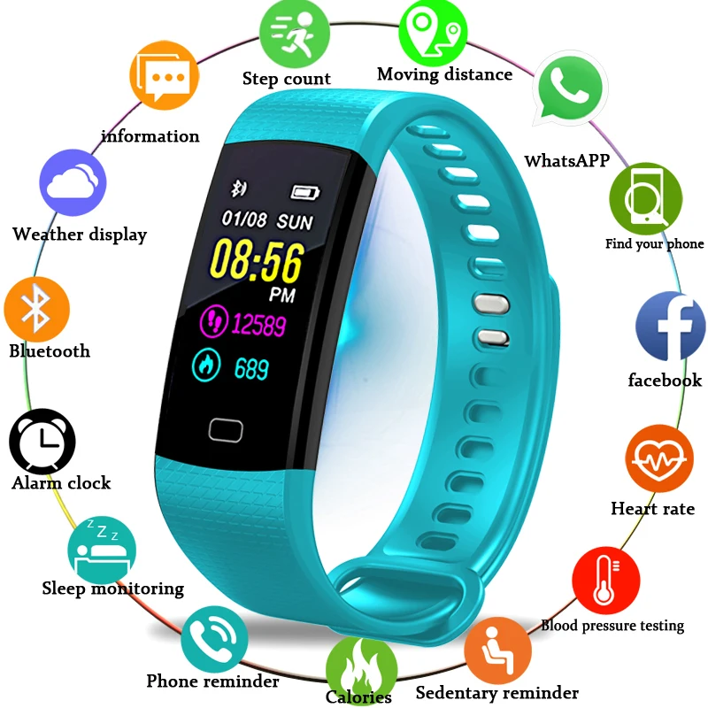 BANGWEI Смарт-часы Фитнес трекер сердечного ритма крови Давление часы-Шагомер Спорт Смарт часы Для мужчин Для женщин для IOS Android