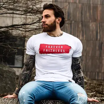 

Fitness T-shirt style Men's loose breathable elastic round neck short-sleeved ink-splashing letter bottoming T-shirt