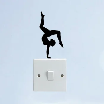 

Sport Girl Gymnast Yoga Vinyl Door Home Wall Stickers Switch Decals 5WS1300