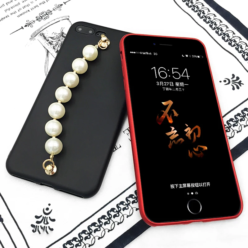 LOVECOM-New-Shining-Candy-Color-DIY-Luxury-Bling-Glitter-Pearl-Chain-For-iphone-6-6S-Plus (2)