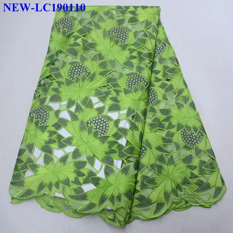 Горячая Зеленый цвет хлопок Цветочная кружевная ткань Африканская хлопчатобумажная кружевная ткань высокого качества французская кружевная ткань для женского платья HAW002 - Цвет: As picture