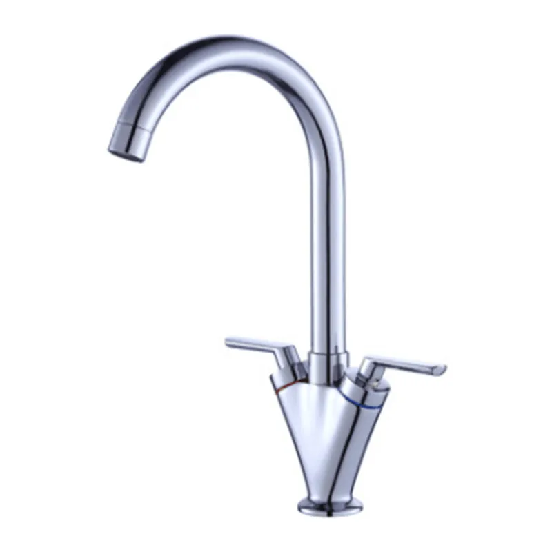 

All Copper Kitchen Faucet chrome plating double cold and hot water faucet mixing faucet