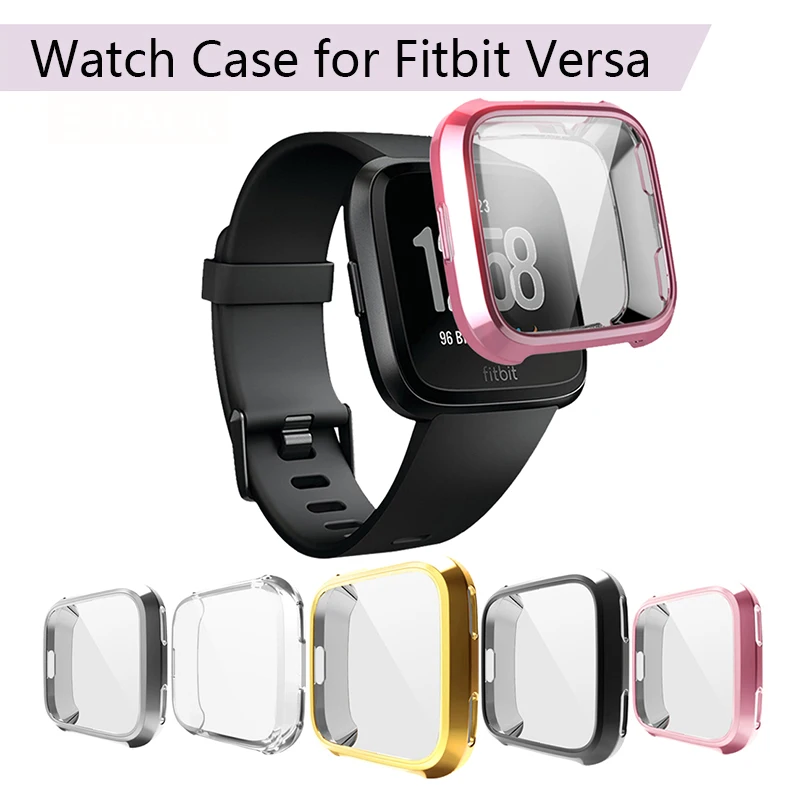 

TPU Protection Cover for Fitbit Versa Band Cover Soft Plating Shell for Fitbit Versa Screen Protective Smart Watch Case Parts